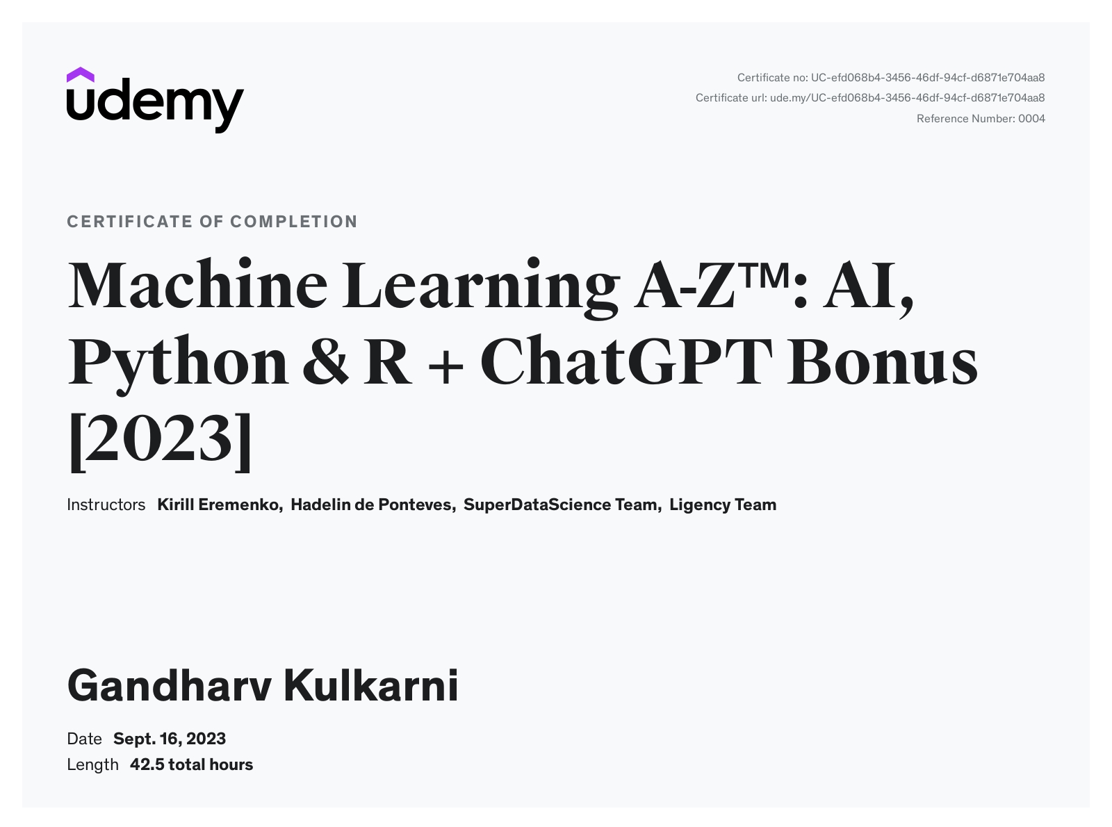 Machine Learning A-Z: AI, Python and R + ChatGPT Bonus [2023]